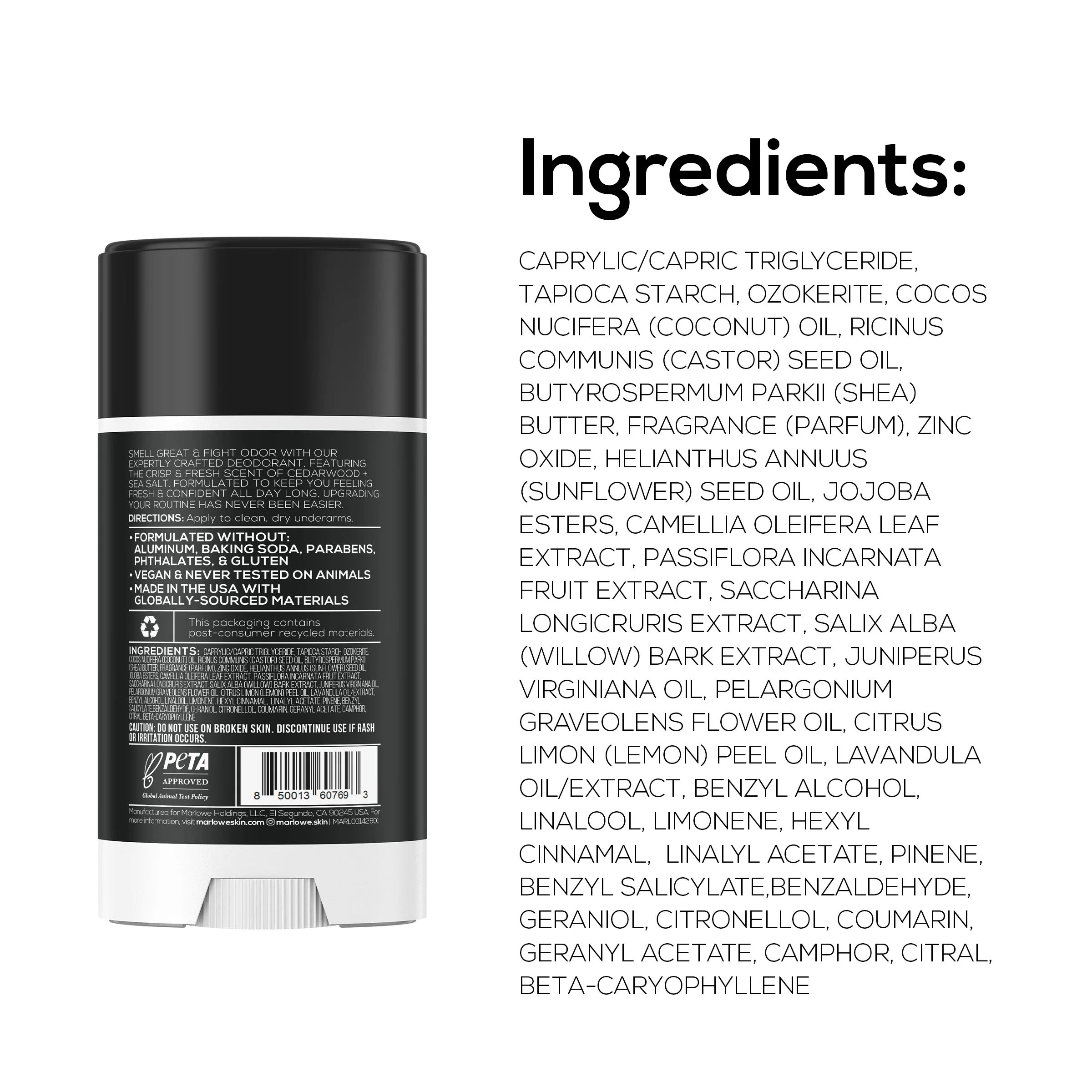 Aluminum-Free Deodorant Stick  — Cedarwood + Sea Salt Scent - Image 6